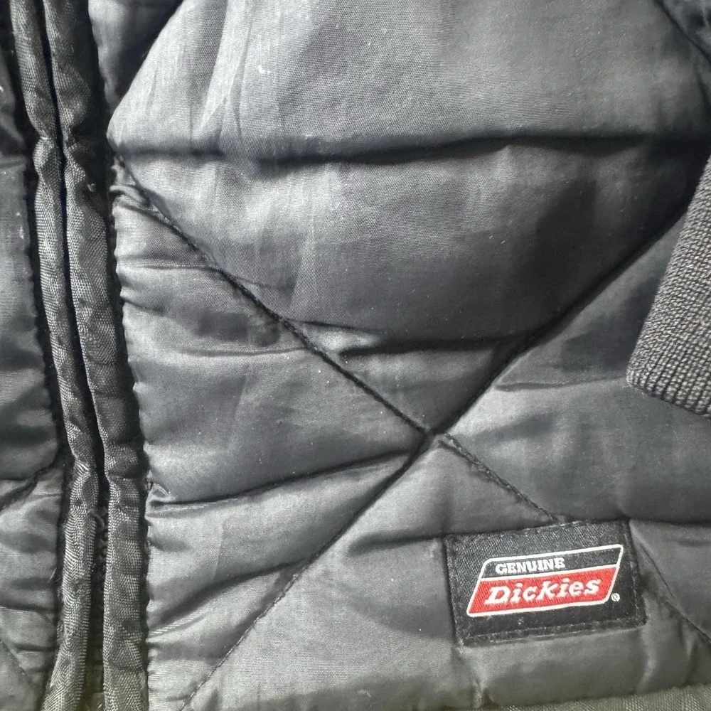 Dickies Jacket Mens 2XL Black Quilted Bomber Full Zip Puffer Insulated Workwear